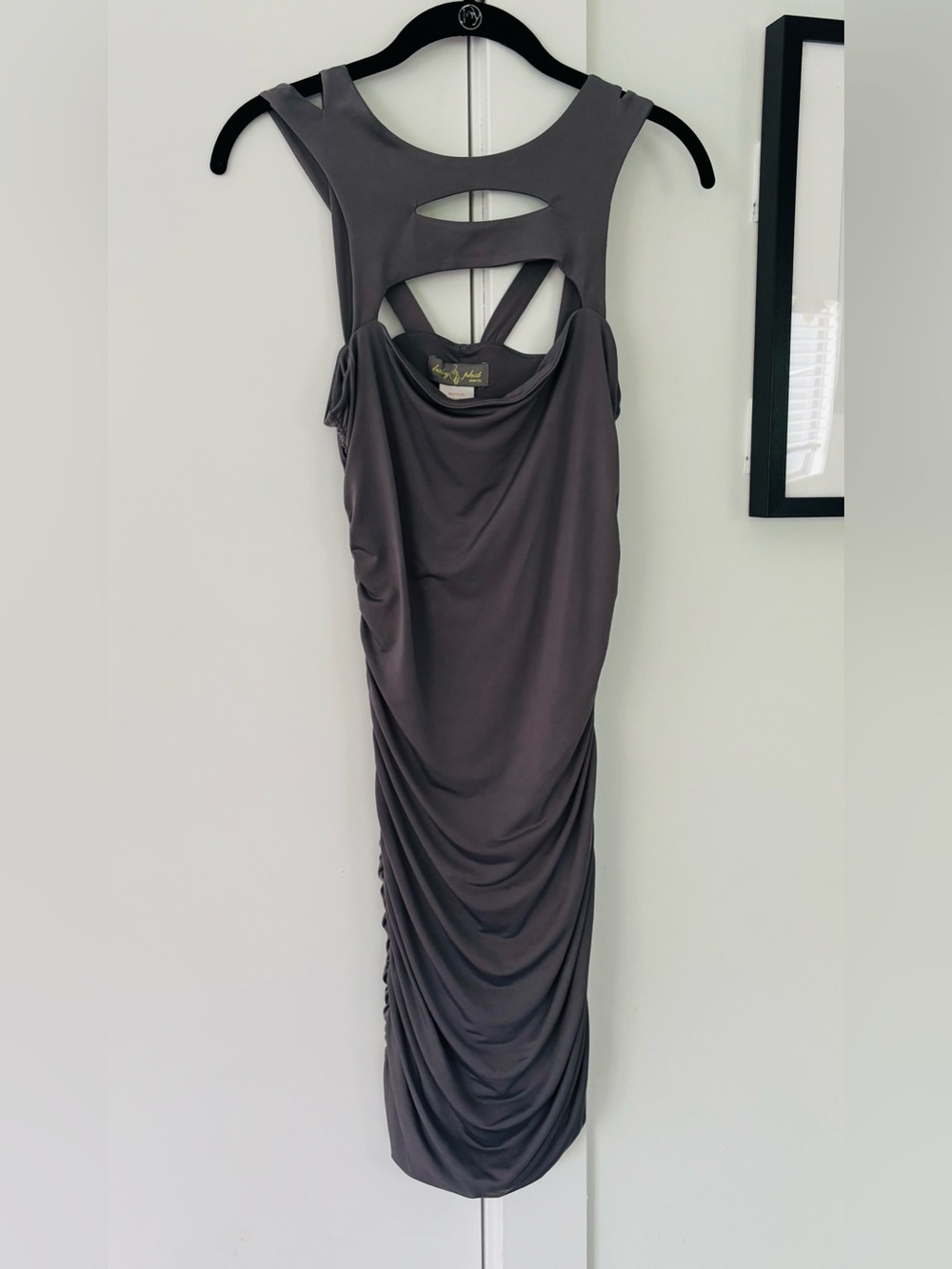 VTG Y2K Baby Phat grey ruche mini dress size medium Kimora lee Simmons
